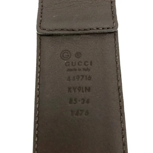 EGA GUCCI GG Logo Canvas Leather 85cm Belt Beige/2BH0259 - Picture 8 of 8